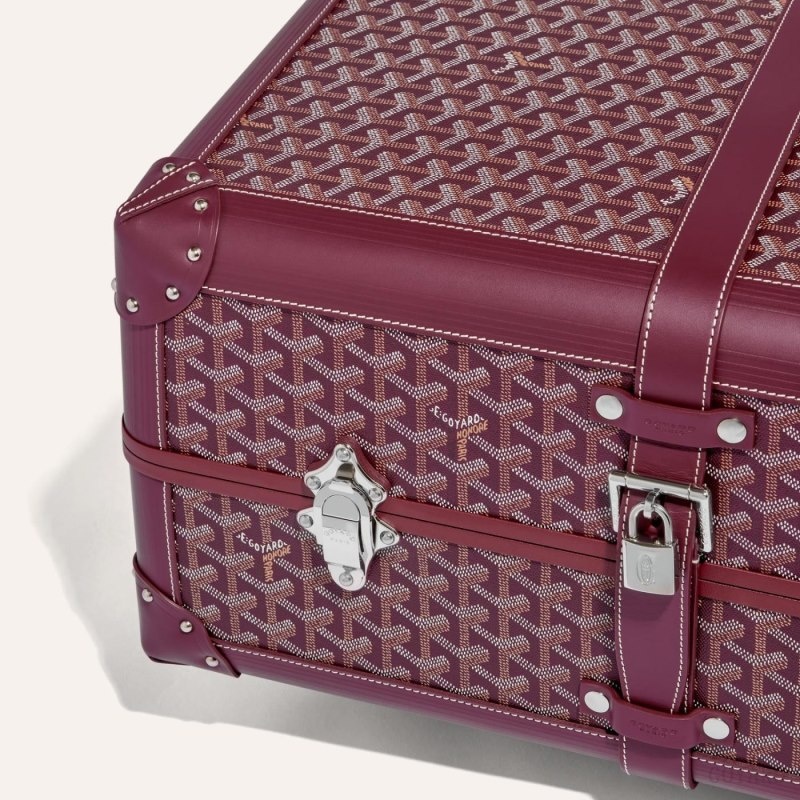 Burgundy Goyard BOURGET PM TROLLEY CASE | IZYG2924