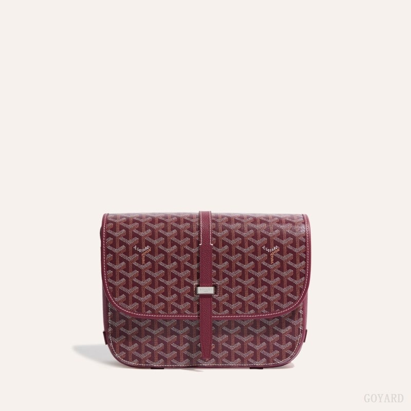 Burgundy Goyard Belvedere MM Bag | EKKO0846