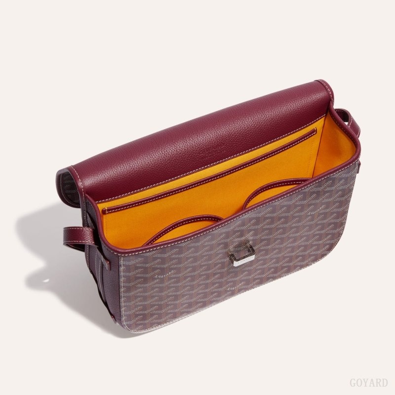 Burgundy Goyard Belvedere MM Bag | EKKO0846