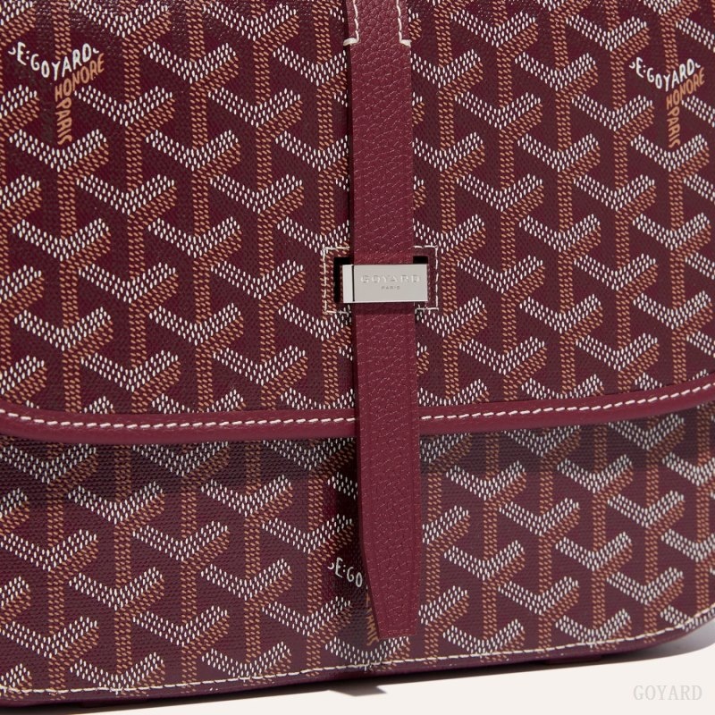 Burgundy Goyard Belvedere MM Bag | EKKO0846