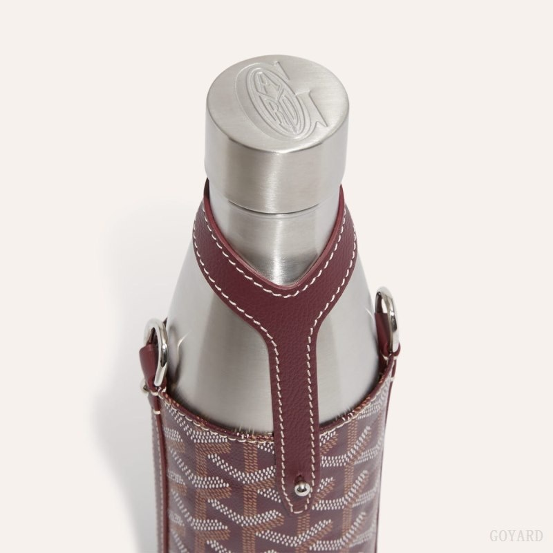 Burgundy Goyard Yonne MM Case & Flask | MVHQ1527