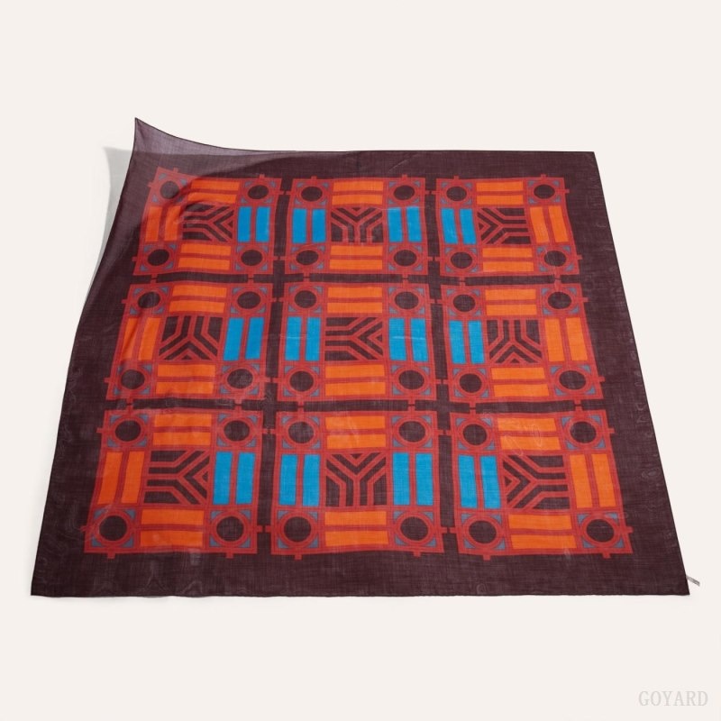 Burgundy / Orange Goyard Shawl N°4 | RPLS8536