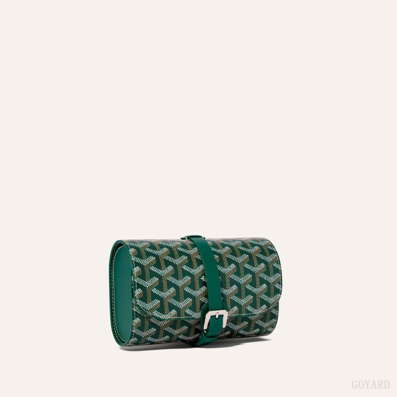 Green Goyard DOUBLE TRAVEL WATCH CASE | HHJK7863