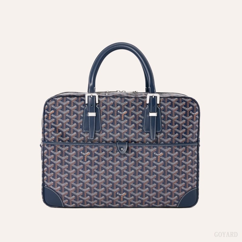 Navy Blue Goyard Ambassade MM Document Case | KNKA7479