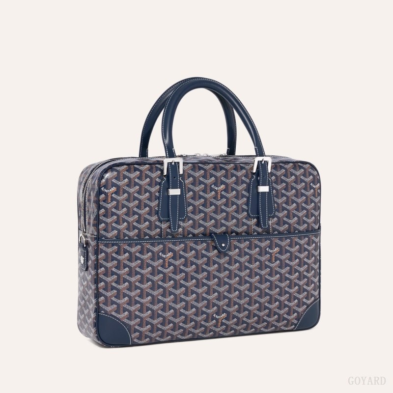 Navy Blue Goyard Ambassade MM Document Case | KNKA7479