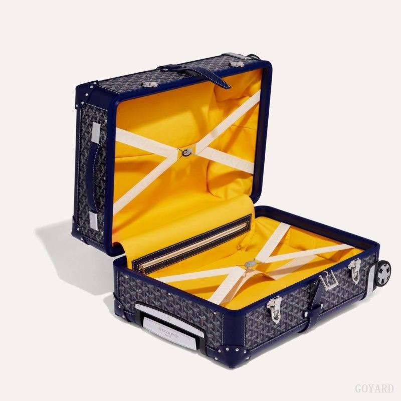 Navy Blue Goyard BOURGET PM TROLLEY CASE | SJZC4152