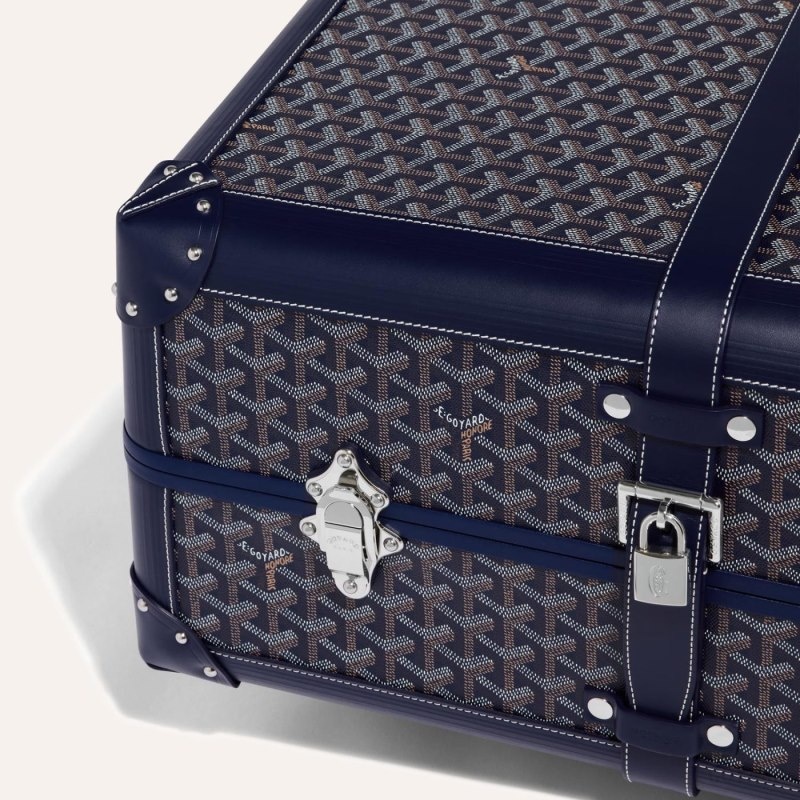 Navy Blue Goyard BOURGET PM TROLLEY CASE | SJZC4152