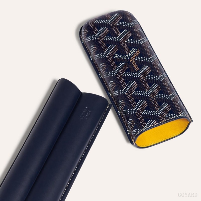 Navy Blue Goyard CHURCHILL 2 CIGAR CASE | HDDE8031