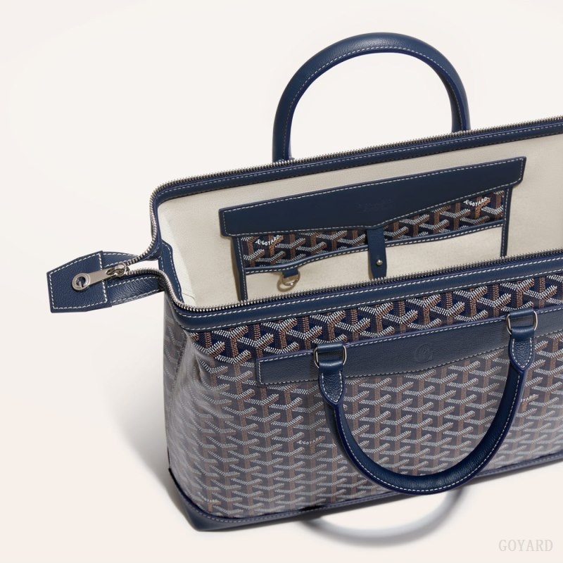 Navy Blue Goyard Cisalpin Document Case | VNYU4282