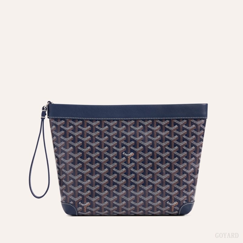 Navy Blue Goyard Conti pouch | QITP9252