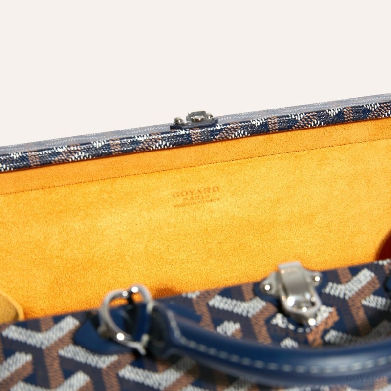 Navy Blue Goyard Grand Hôtel Trunk Bag | RZVV3197