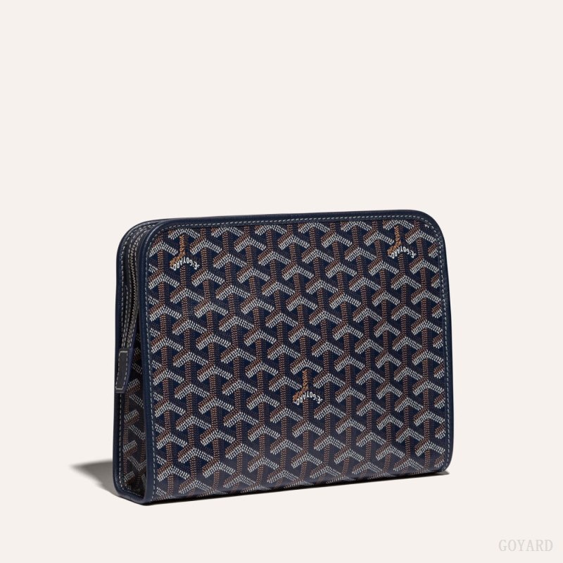 Navy Blue Goyard JOUVENCE MM TOILET BAG | IGGU6873