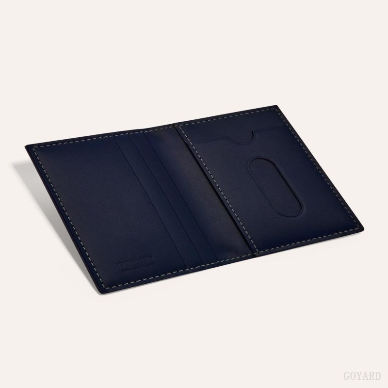 Navy Blue Goyard SAINT-MARC CARD WALLET | QGQS3420