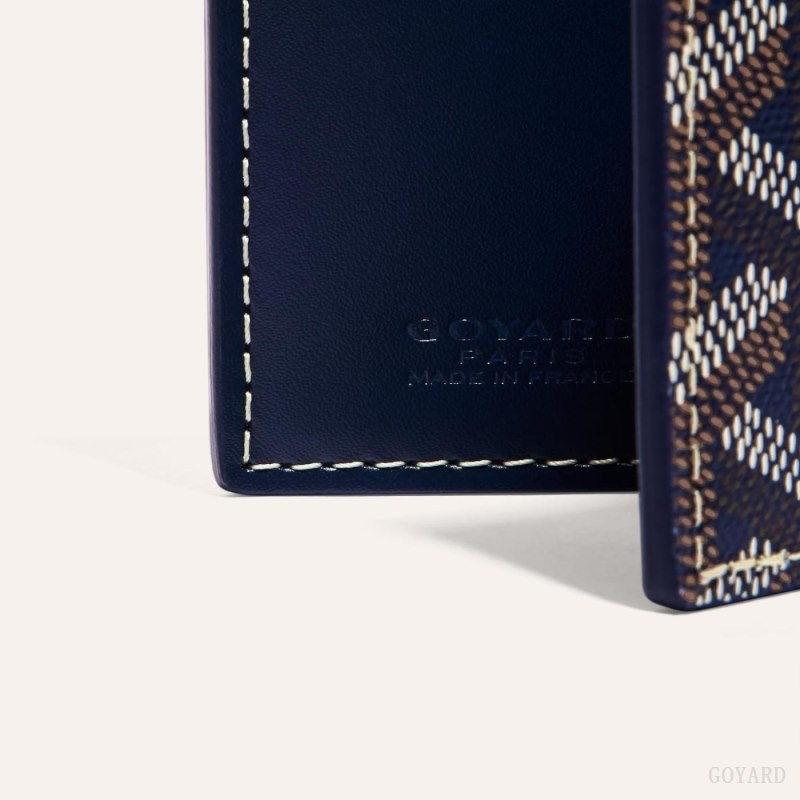 Navy Blue Goyard SAINT-MARC CARD WALLET | QGQS3420