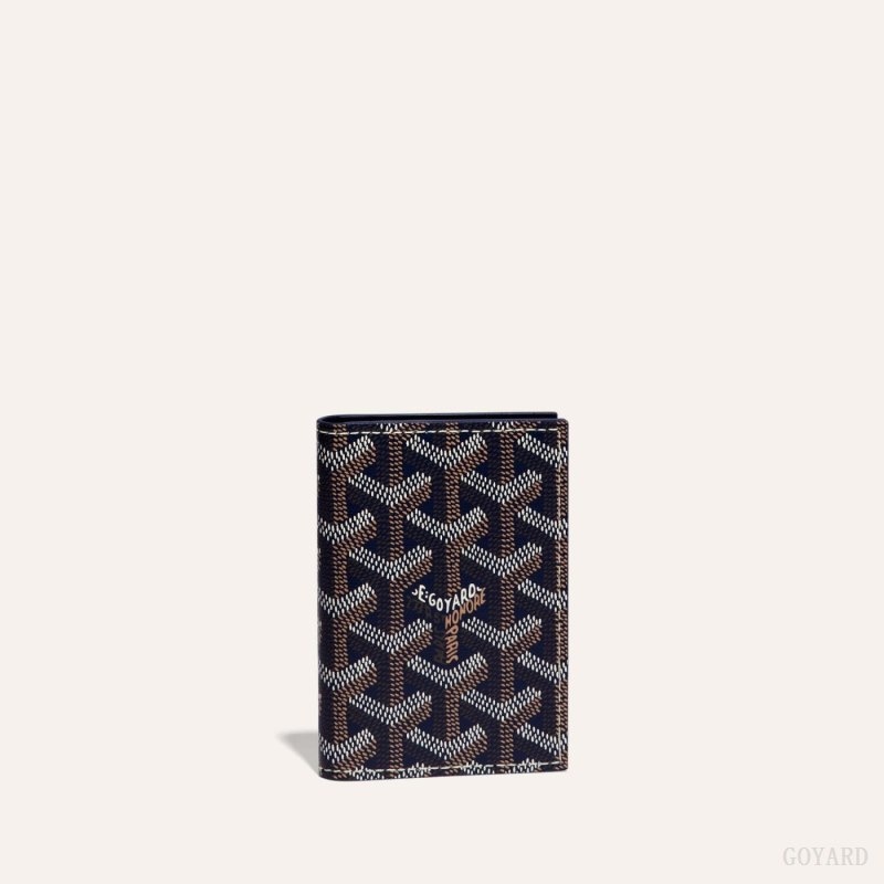 Navy Blue Goyard SAINT-MARC CARD WALLET | QGQS3420