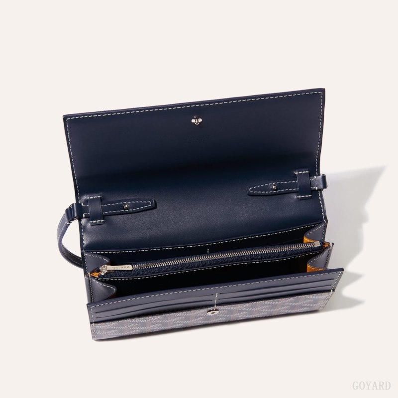 Navy Blue Goyard Varenne Continental Wallet | TSDE3689