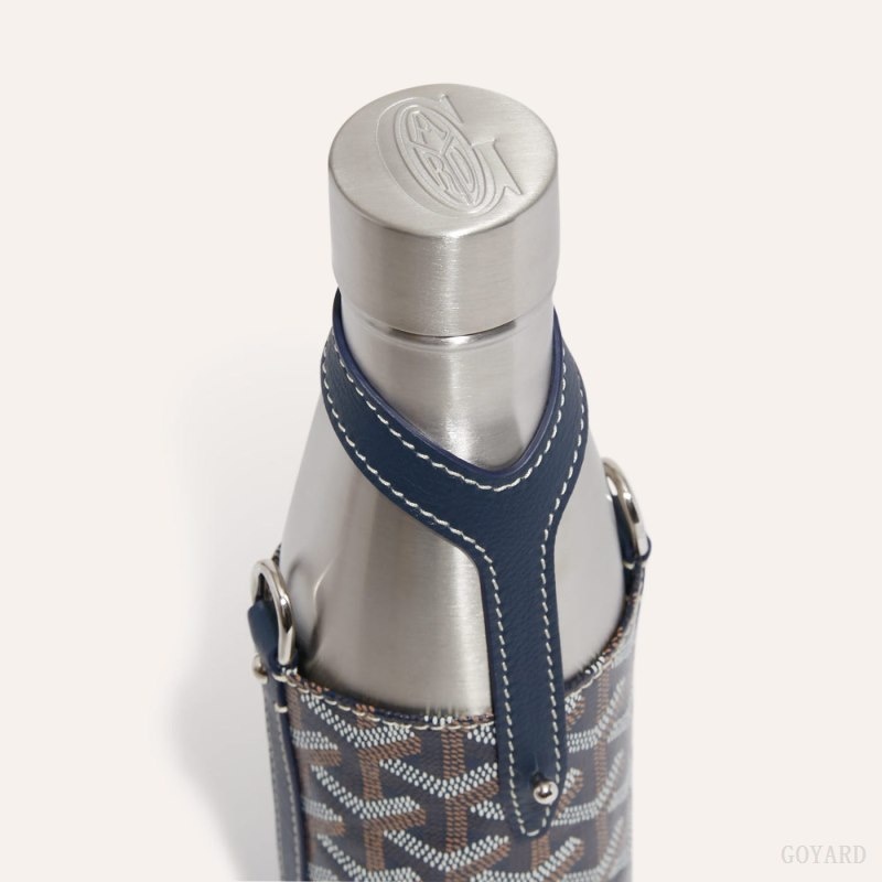 Navy Blue Goyard Yonne MM Case & Flask | NCYW5115