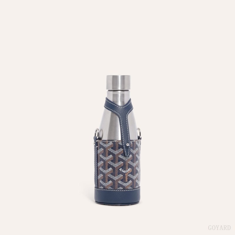 Navy Blue Goyard Yonne PM Case & Flask | TDAO9850