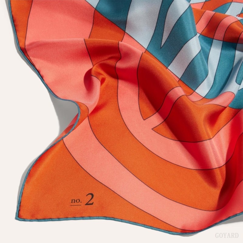 Orange / Navy Blue Goyard SCARF N°2 | HWIT0393