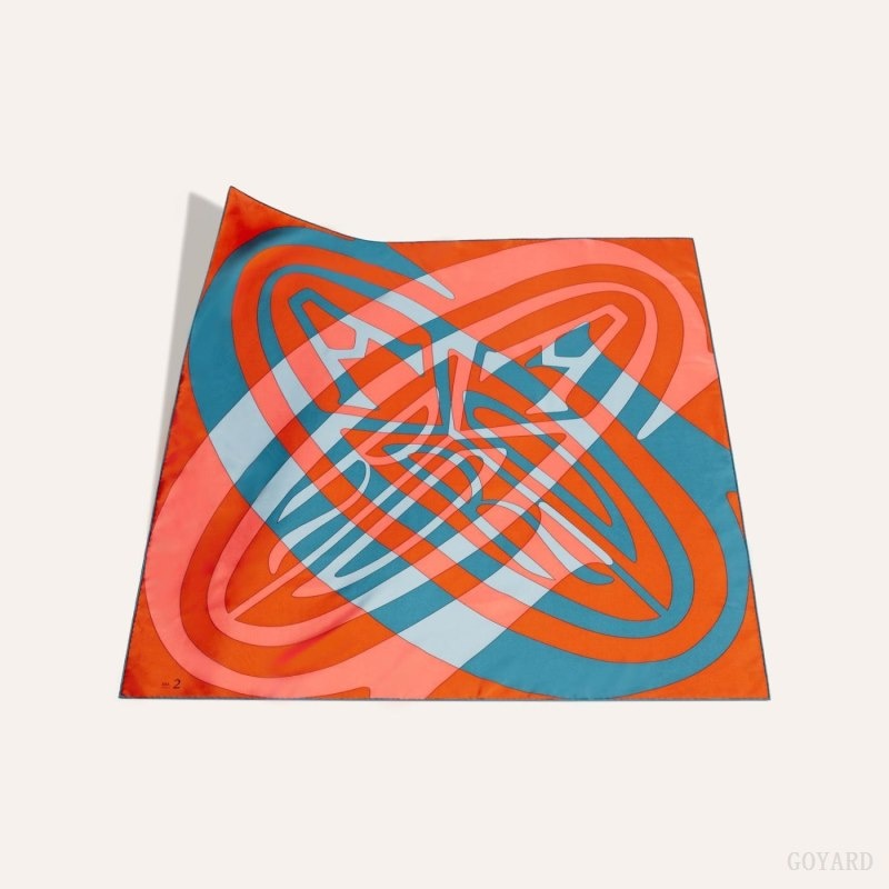 Orange / Navy Blue Goyard SCARF N°2 | HWIT0393