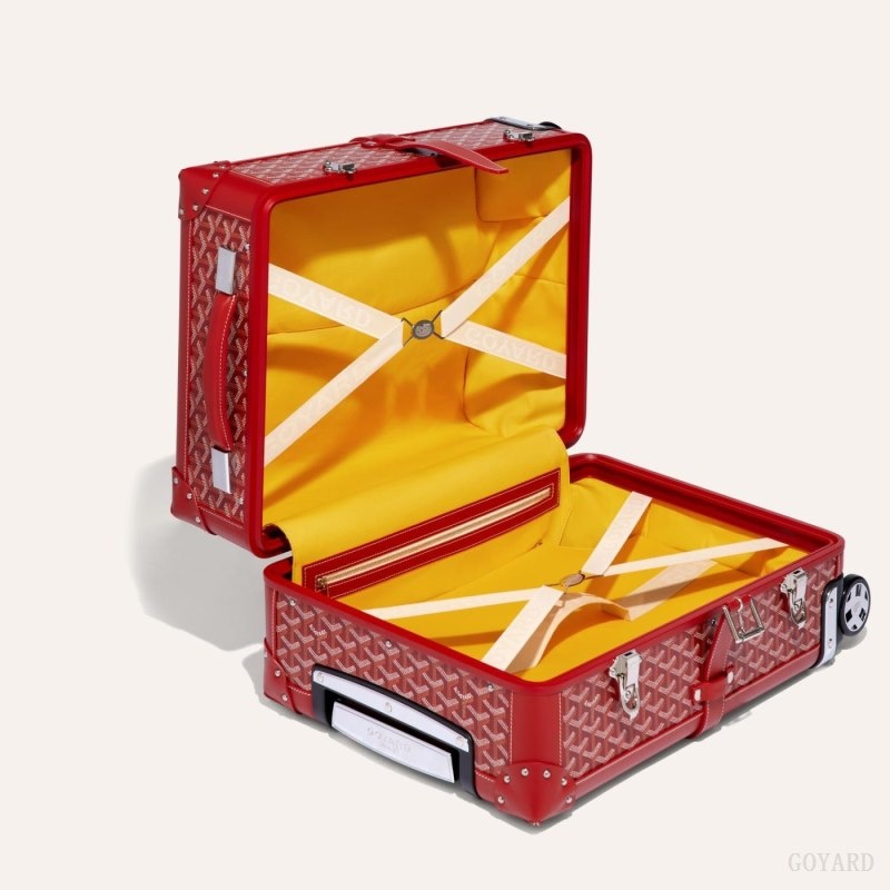 Red Goyard BOURGET PM TROLLEY CASE | IADO7422