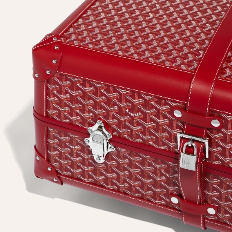 Red Goyard BOURGET PM TROLLEY CASE | IADO7422