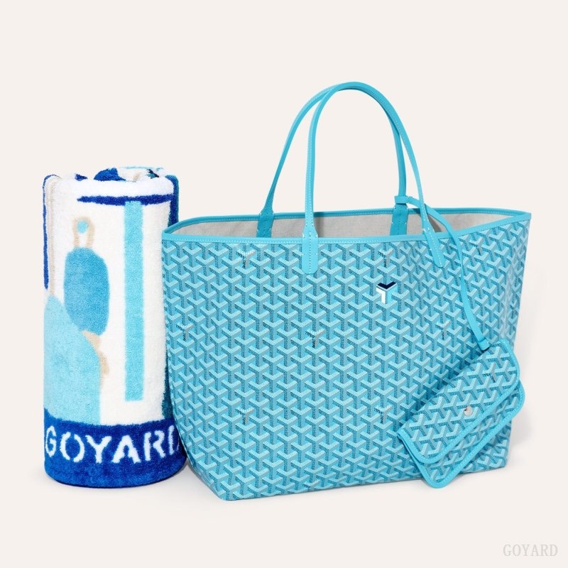 Turquoise Goyard Saint Louis GM Bag and Balise Beach Towel | BKFZ0896